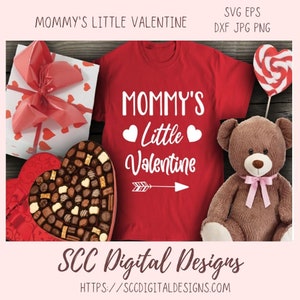 Mommy's Little Valentine SVG, camiseta unissex DIY para o dia dos namorados da criança, design Cricut para camisa de anúncio de mãe grávida, presente para bebê