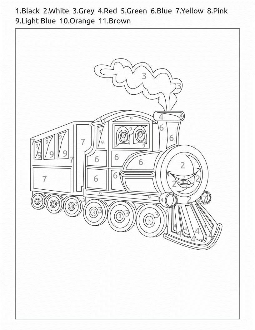 Printable Transportation Color by Number 3 Print at Home | Etsy