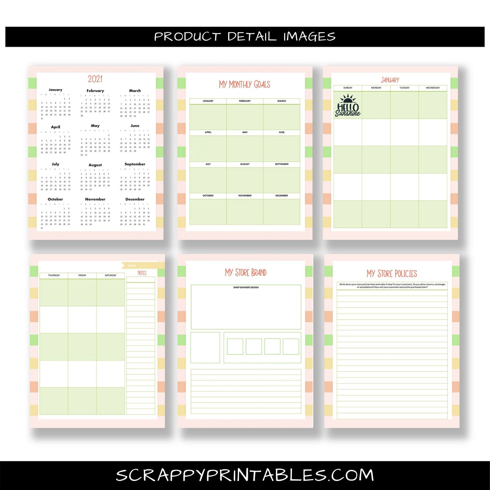 Inspirational Printable On-line Store Owner Planner Brand Vision ...