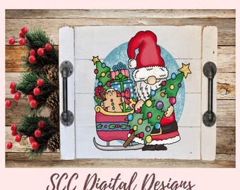 Christmas Tree Santa Sublimation Clipart, Santa's Sleigh PNG for DIY Digital & Paper Crafting, Whimsical Winter Designs for Instant Download