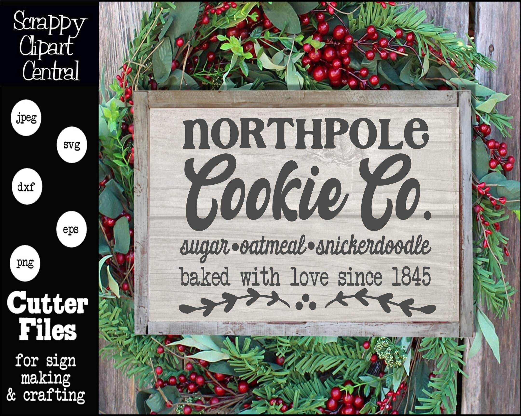 North Pole Cookie Co SVG File Sugar Oatmeal Snickerdoodle | Etsy