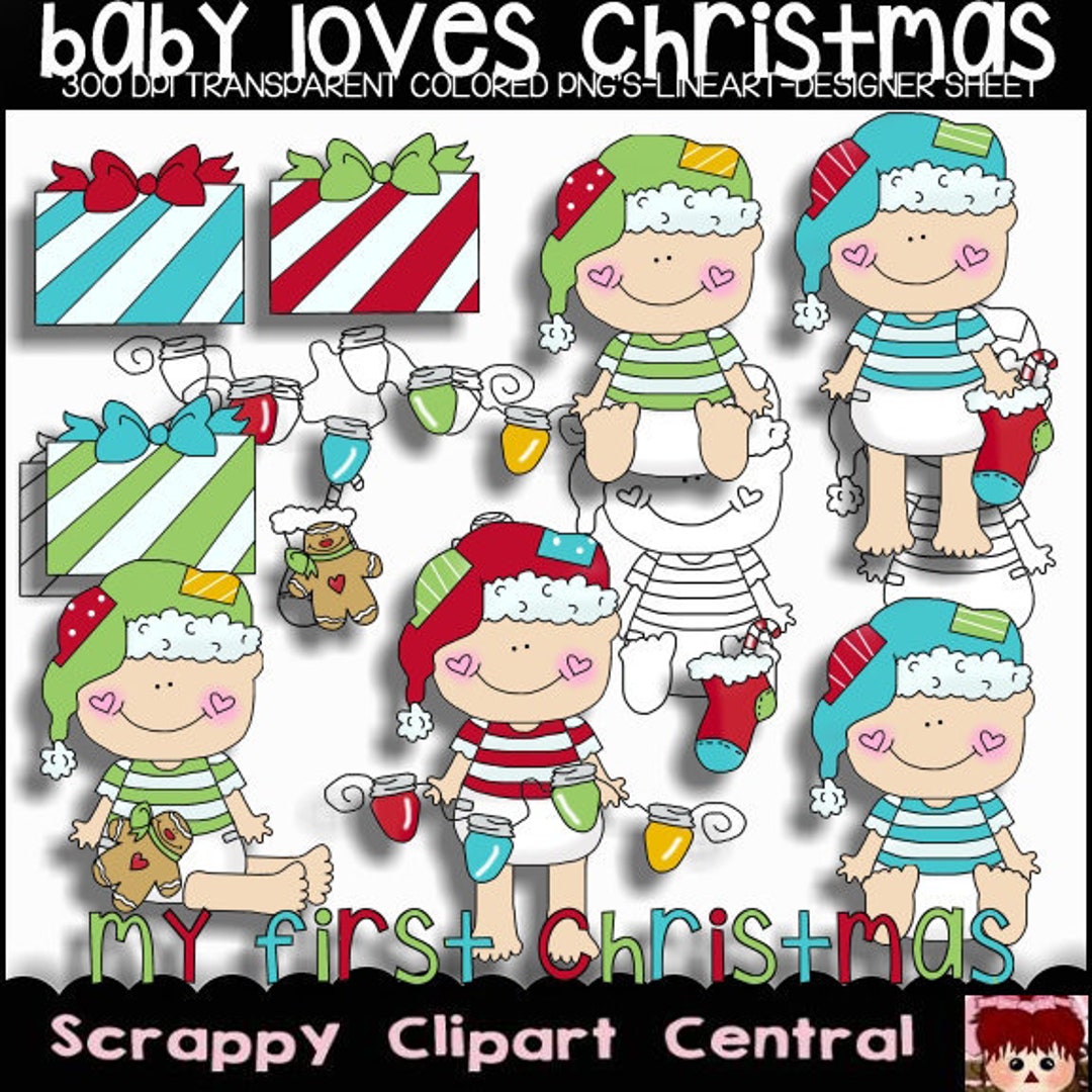 Baby Loves Christmas Digital Clipart Baby Christmas PNG Etsy