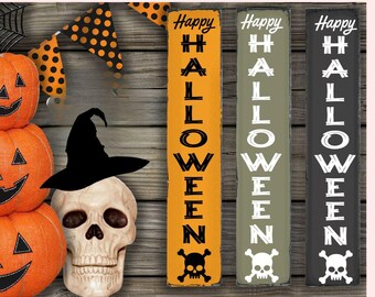 Happy Halloween SVG, Vertical Halloween Vinyl Cut File, Halloween T-Shirts, Home Decor, Paper Crafting, Cricut & Silhouette Designs