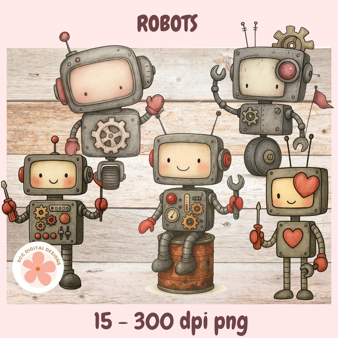 Robot Clipart PNG, Kids Robots Stickers, Cute Robot Clip Art ...