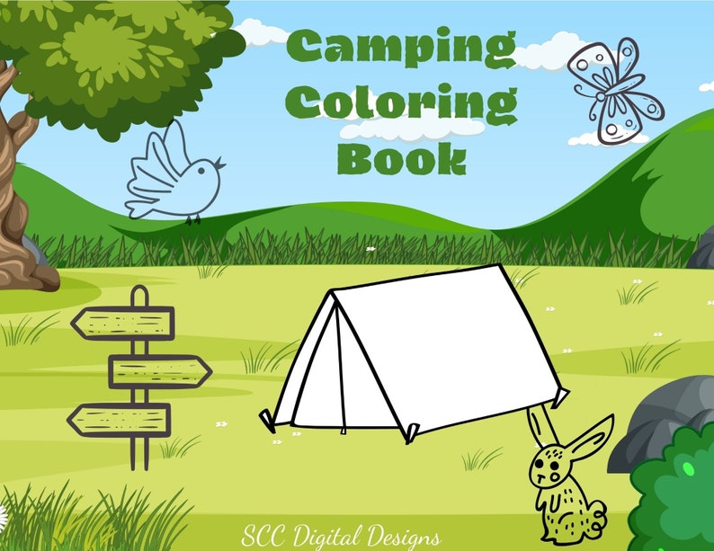 Camping 16 Page Printable Coloring Pages, Ten, Lantern, Wildlife