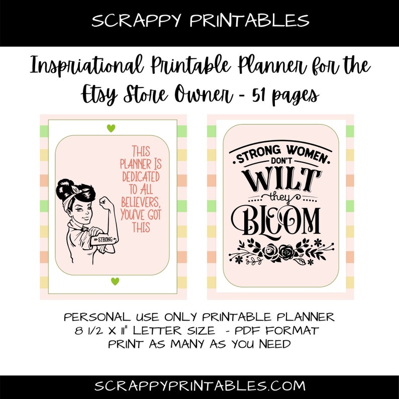 Inspirational Printable On-line Store Owner Planner Brand Vision ...