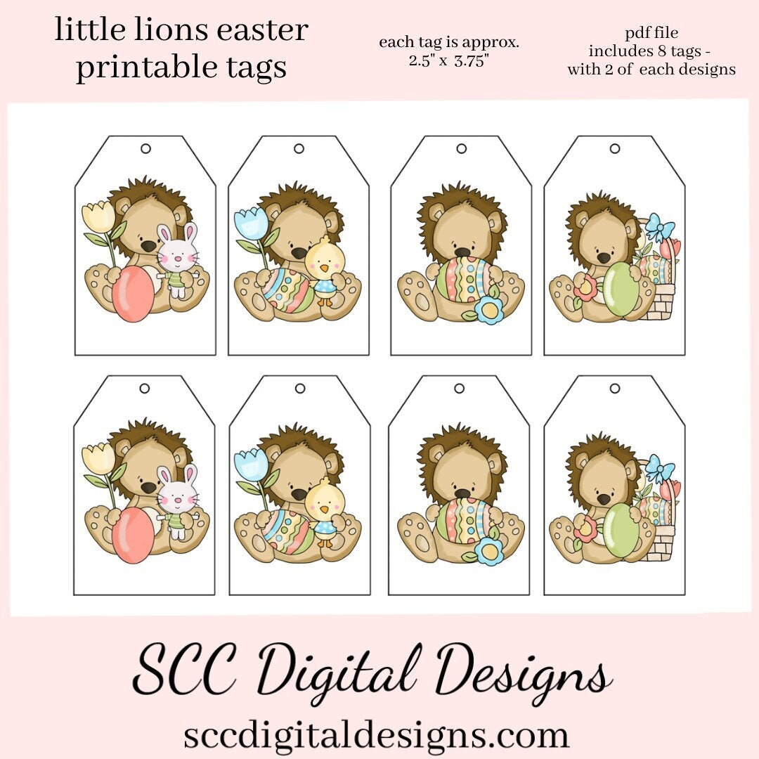 Easter Gift Tags for Kids Print at Home Gift Tag Little Etsy