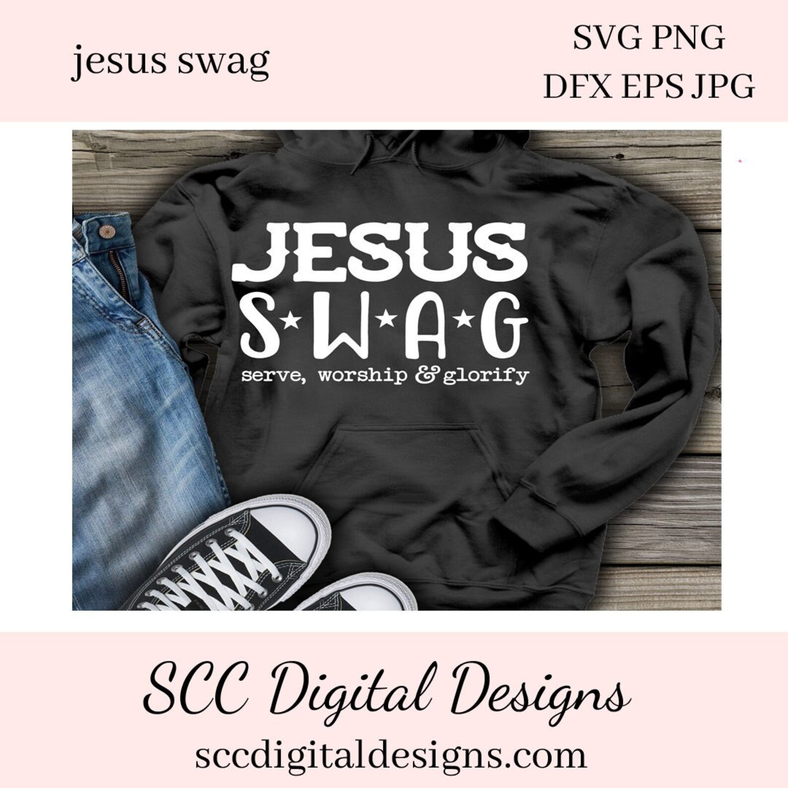Jesus SWAG SVG Serve Worship & Glorify DIY Religious Wall Etsy