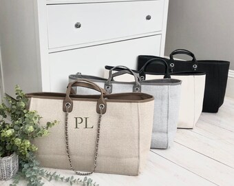 Bolsa de fin de semana de lona personalizada / Bolsa de fin de semana con iniciales / Bolsa de cadena de lona personalizada / Bolsa de fin de semana personalizada / Bolsa de equipaje de mano
