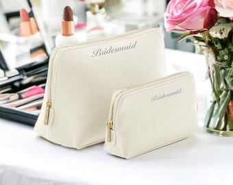 Personalised Bridesmaid Make Up Bag | Bridesmaid Gift | Bridesmaid Proposal Gift | Bridal Party Gift | Wedding Day Make Up Bag | Custom Gift