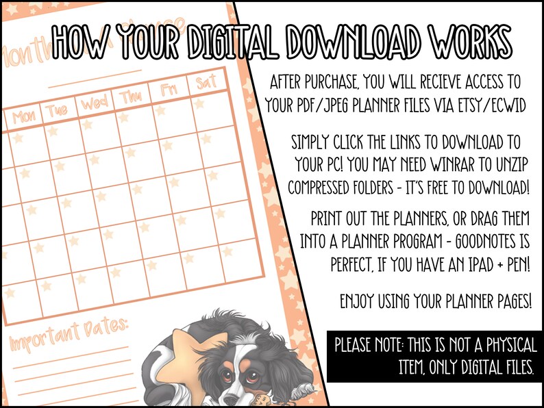 Printable Weekly Planner Pages, Cute Dog Themed Planner With Belgian ...