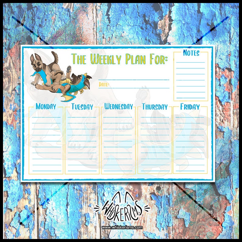 Printable Weekly Planner Pages, Cute Dog Themed Planner With Belgian ...