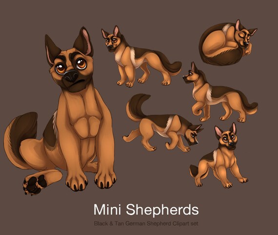 German Shepherd Dog Cartoon Clipart Etsy This breed only thrives with enough regular exercise to burn. german shepherd dog cartoon clipart