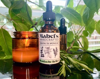 Etherische oliemix – Verlichting van hoofdpijn – Zonder toevoegingen – Volledig natuurlijke therapeutische mix
