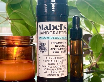 Grass-fed Beef Tallow-deodorant – geurloos – samengesteld met schone en eenvoudige, volledig natuurlijke ingrediënten van klasse A. Geen chemicaliën of toevoegingen!
