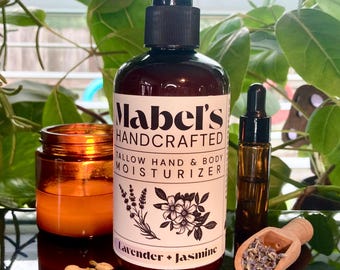 Grasgevoerde talgpomplotion - lavendel + jasmijn