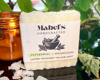 Luxus Magnesium + Pfefferminz Talg Körper Bar - Workout Erholung - Muskelkater
