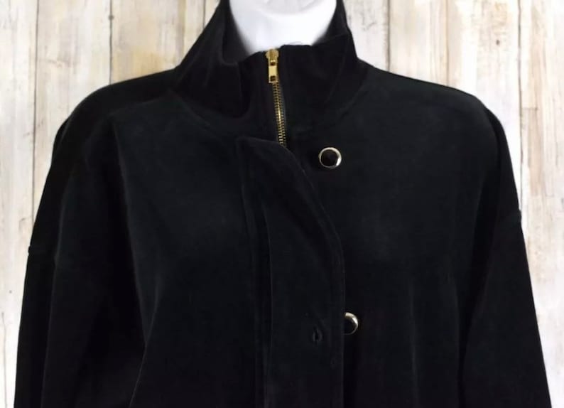 Vintage Regina Porter Women Size Small Black Jacket Zipper Button Down