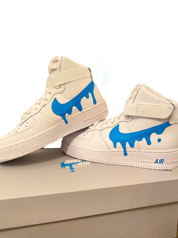 Arving Awakening Afbrydelse Custom Af1custom Solid Drip Nike Air Force 1 High Top Sneaker - Etsy