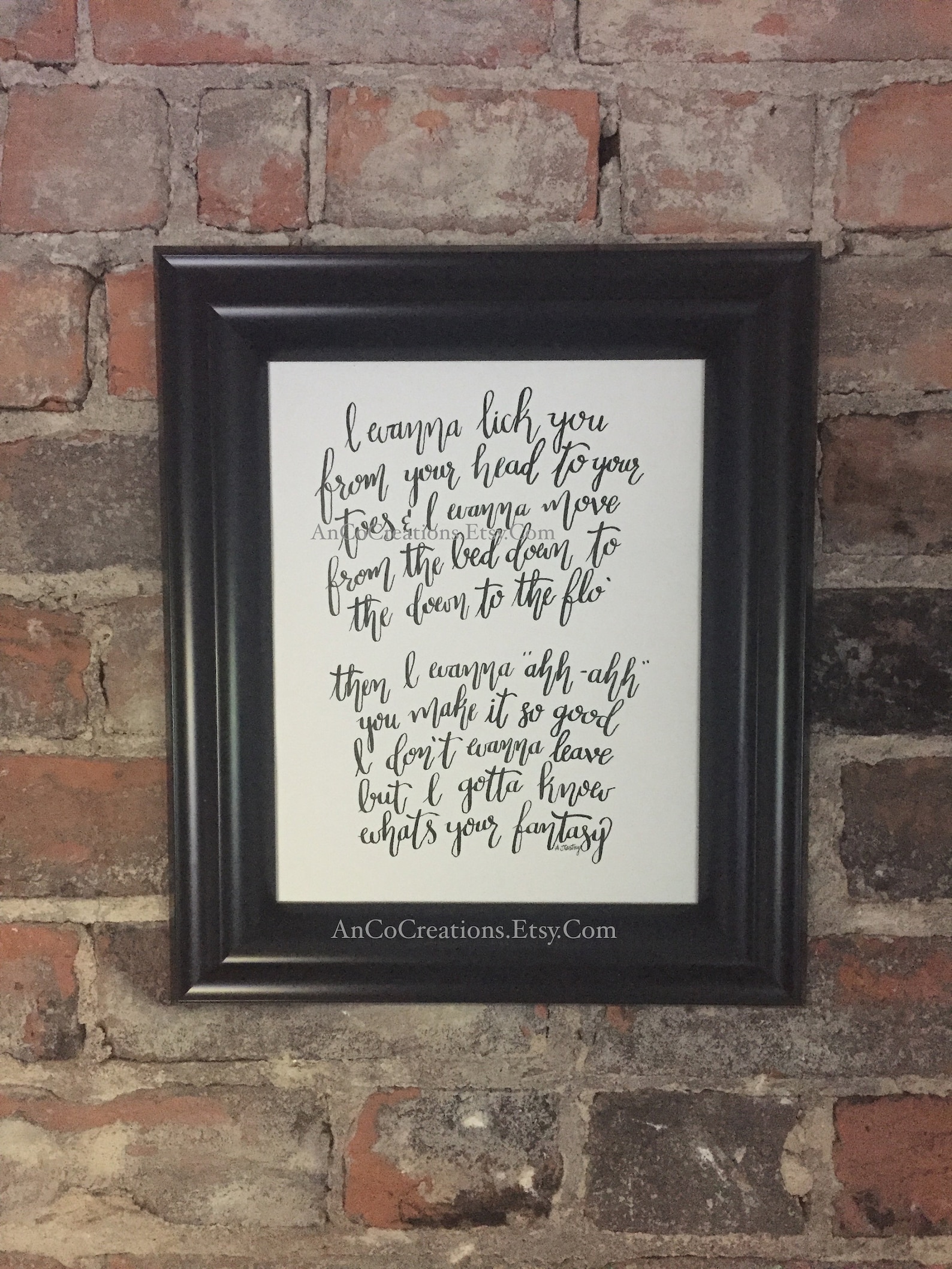 What s Your Fantasy Original Calligraphy Ludacris Lyrics Etsy