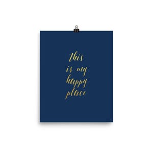 Happy Place Poster. Hand Lettering. Creative Poster. Gifts for Her. Gifts Under 20.