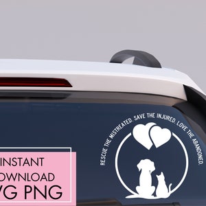 SVG PNG Adopt Aufkleber, DXF-Schnittdatei, Foster Volunteer Rettungstierbild, Autoaufkleber, Hundeliebhaber Png für Sublimation, Rettungstier Clip Art