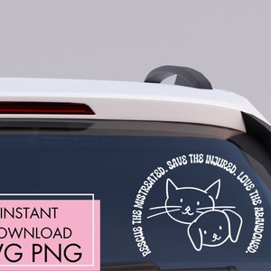 SVG PNG Adopt Aufkleber, DXF-Schnittdatei, Foster Volunteer Rettungstierbild, Autoaufkleber, Hundeliebhaber Png für Sublimation, Rettungstier Clip Art