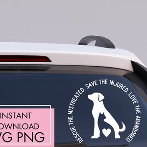 Autocollant d'adoption de PNG SVG, fichier de coupe DXF, image d'animal de sauvetage volontaire par famille d'accueil, autocollant de voiture, Png amoureux des chiens pour sublimation, clipart animal de compagnie de sauvetage