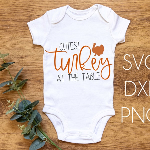 SVG PNG DXF Baby First Thanksgiving Newborn Onesie, Winter Holiday Cut File Image, Cricut Silhouette Sublimation, Fall October, Turkey svg