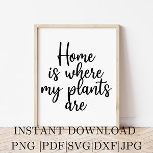 Home Sweet Home | Home is Where My Plants Are | Quote Print | Typography Print | Digital Print | Wall Art Home Decor | Printable Phrases