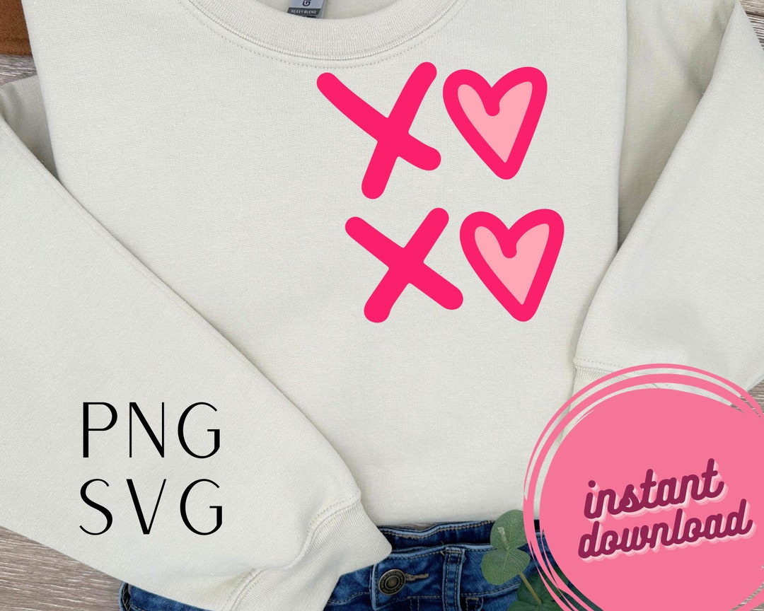 XOXO Hearts Valentine's Day SVG PNG Cut File for Cricut / Silhouette ...