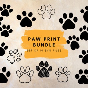 Dog Paw Print Bundle, Auto decal svg, SVG DXF Cut File, Hond ras svg, Rescue Animal Sticker, Hond svg, Hond Lover, Bandana