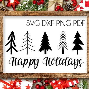 SVG DXF Holiday Christmas Phrases Instant Digital Download, Merry and Bright, Cut File Image for Cricut and Silhouette, Winter Svg