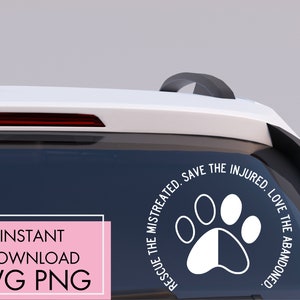 SVG PNG Adopt Aufkleber, DXF-Schnittdatei, Foster Volunteer Rettungstierbild, Autoaufkleber, Hundeliebhaber Png für Sublimation, Rettungstier Clip Art
