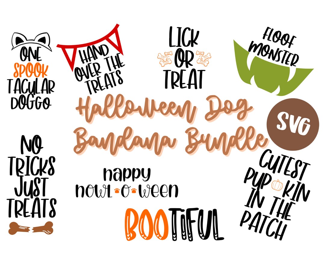 Dog Bandana Bundle Halloween Spooky Season SVG Cut File Image Cricut ...
