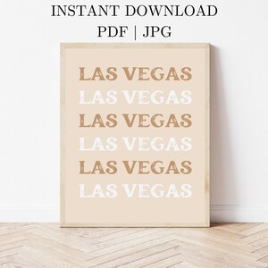 Las Vegas City Print Boho Minimalist Wall Art Illustration Wall Art Digital Print PDF JPG Nevada Wall Art Neutral Home Decor