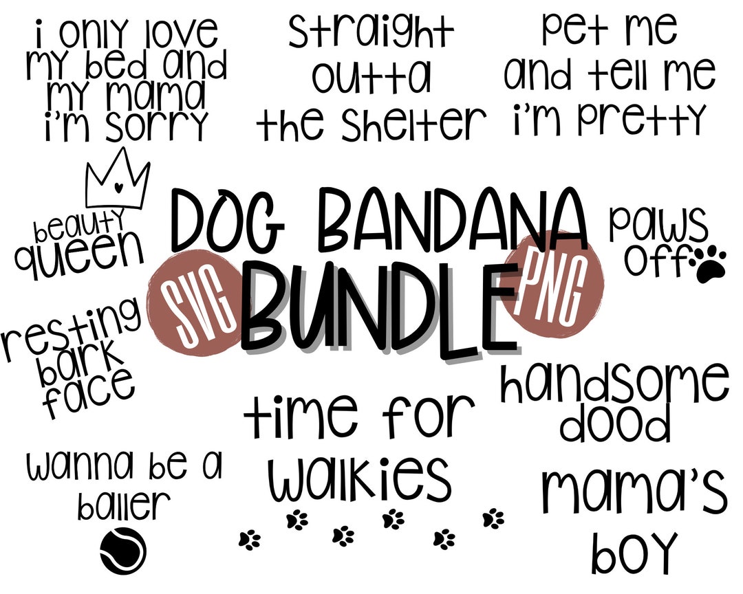Dog Bandana Bundle, Car Decal Svg, SVG DXF Cut File, Dog Breed Svg
