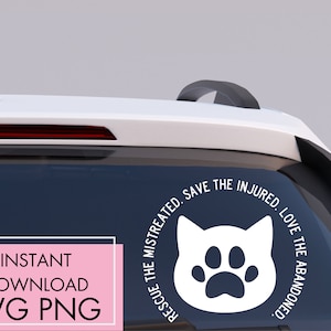 Autocollant d'adoption de PNG SVG, fichier de coupe DXF, image d'animal de sauvetage volontaire par famille d'accueil, autocollant de voiture, Png amoureux des chiens pour sublimation, clipart animal de compagnie de sauvetage
