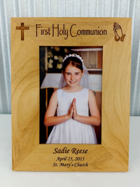 First Holy Communion Personalised Wooden Photo Frame Gift 6x4 5x7 8x6 10x8