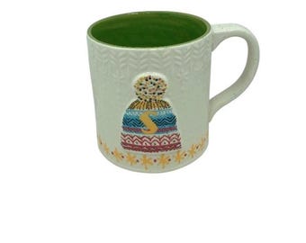 Anthropologie Bundled Up Knit Hat Toque Winter Holiday Monogram Initial Letter S Coffee Mug