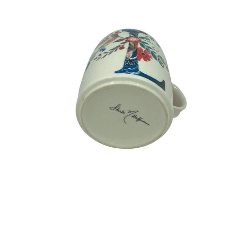 Anthropologie Monogram Initial Letter Petal Palette Floral Mug signed Starla Halfmann - Sold Individually image 5