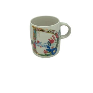 Anthropologie Monogram Initial Letter Petal Palette Floral Mug signed Starla Halfmann - Sold Individually D