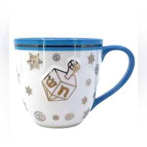 Starbucks Holiday 2007 Hanukkah Chanukah Jewish Star of David Dreidel Coffee Mug