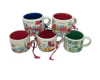 Starbucks Demitasse Espresso Cups Small Mugs 2 oz Been There Series & You Are Here Series - Sold Individually
