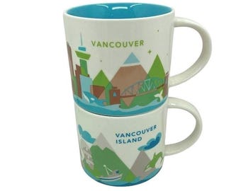 Starbucks You Are Here Series Vancouver and Vancouver Island Mugs, Set of 2