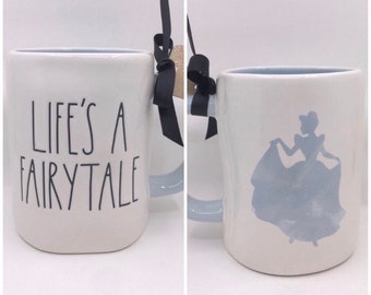 Rae Dunn Magenta Disney Princess Cinderella Life’s a Fairytale Double Sided Ceramic Coffee Mug