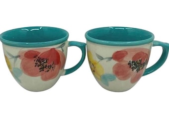 The Pioneer Woman Vintage Bloom Floral Ceramic Coffee Mugs Set of 2