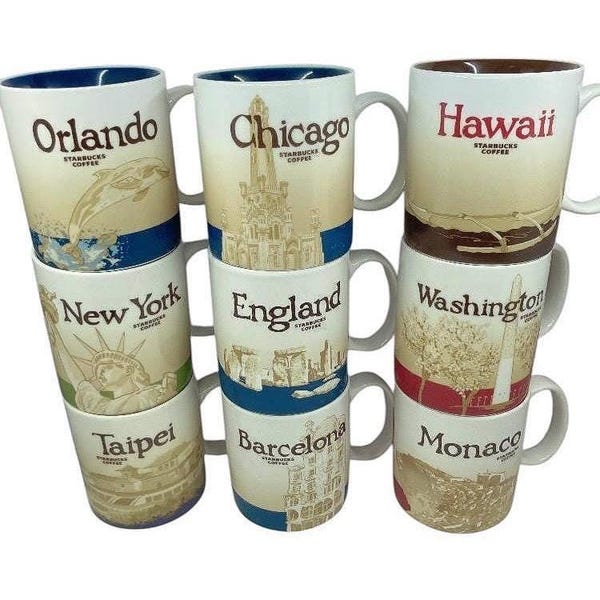 Starbucks Global Icon Collector Series Ceramic Coffee Mugs 16 oz - Sold Individually