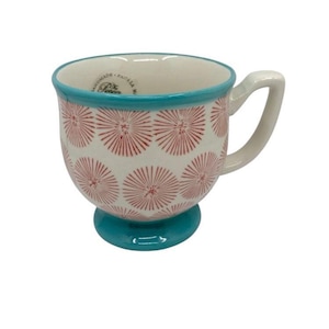 The Pioneer Woman Happiness Red Turquoise Starburst Coffee Cup Mug