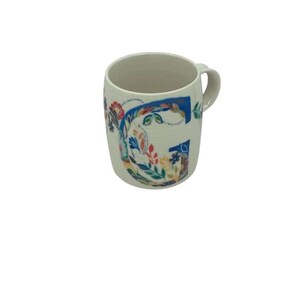 Anthropologie Monogram Initial Letter Petal Palette Floral Mug signed Starla Halfmann - Sold Individually G
